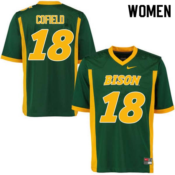 Women #18 Adam Cofield North Dakota State Bison College Football Jerseys Sale-Green